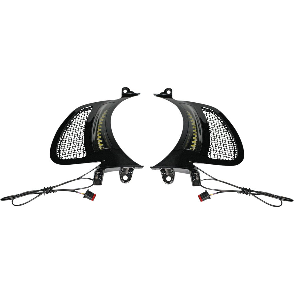 Custom Dynamics LED Vent Insert - Amber/White - Black w/ Black Mesh CD-RG-V-AW2-BB