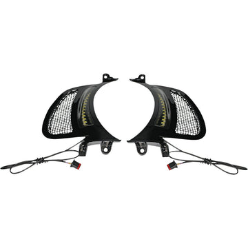 Custom Dynamics LED Vent Insert - Amber/White - Black w/ Black Mesh CD-RG-V-AW2-BB