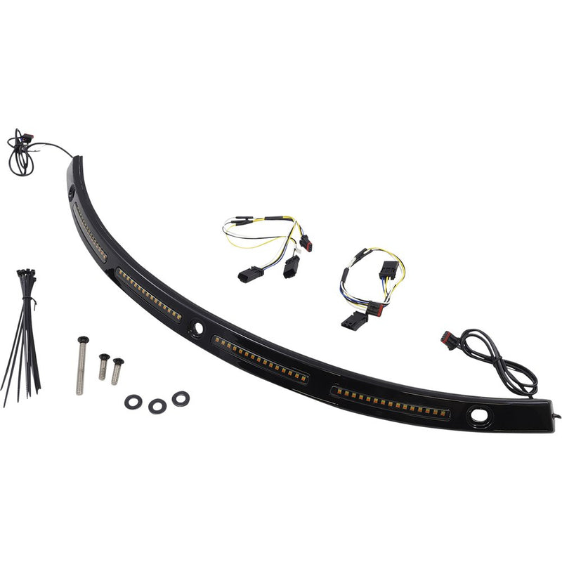 Custom Dynamics Windshield Trim - Sequential Turn Signals - Black CD-WT2-SEQ-14-B