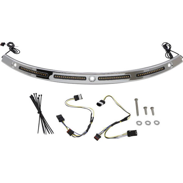 Custom Dynamics Windshield Trim - Sequential Turn Signals - Chrome CD-WT2-SEQ-14-C