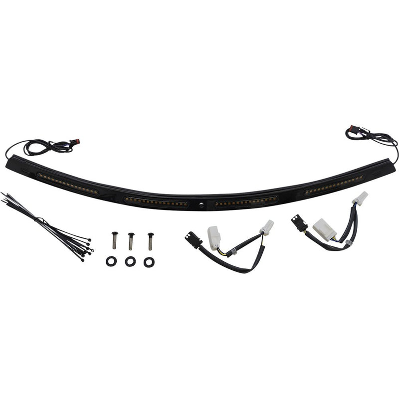 Custom Dynamics Windshield Trim - Sequential Turn Signals - Black CD-WT2-SEQ-01-B