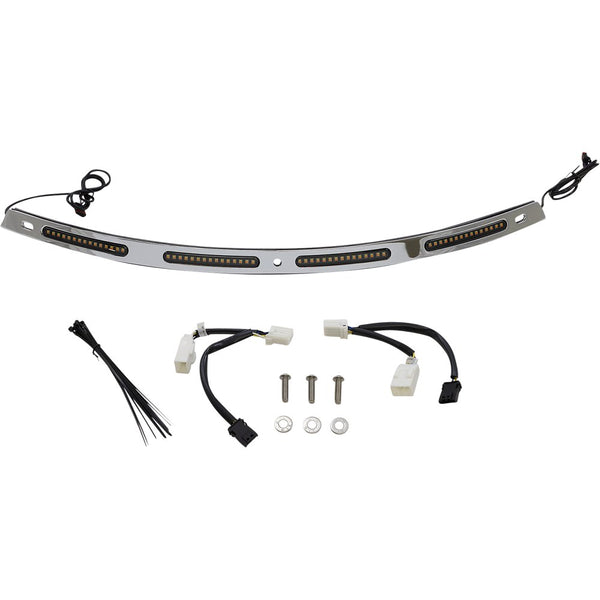 Custom Dynamics Windshield Trim - Sequential Turn Signals - Chrome CD-WT2-SEQ-01-C