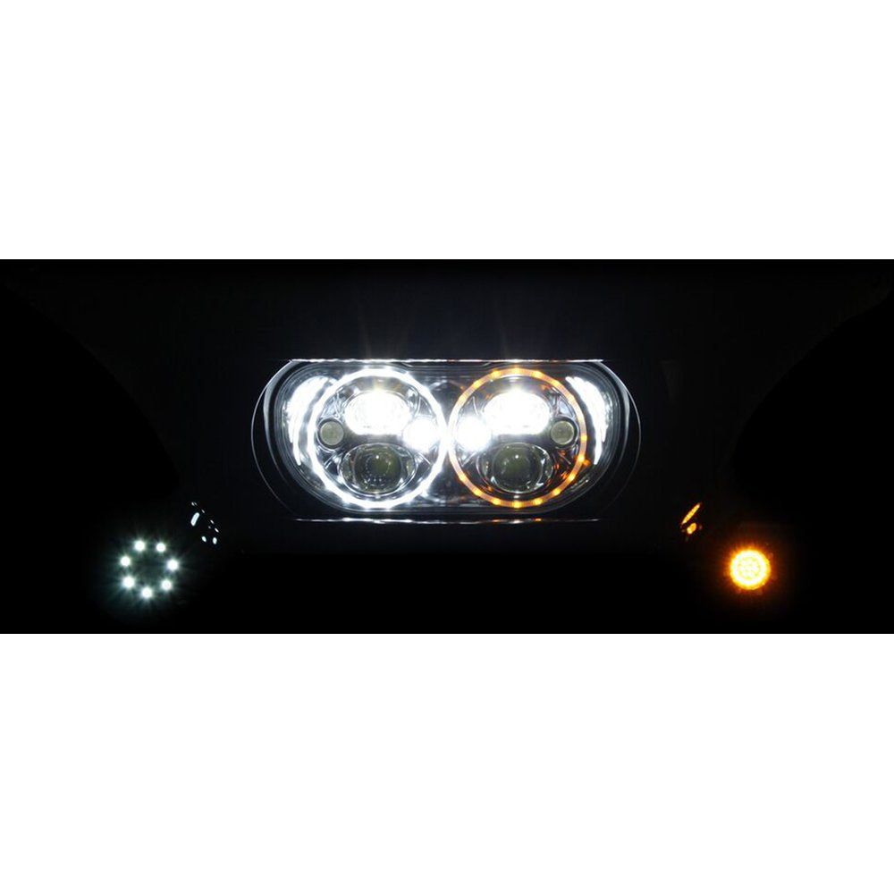 Custom Dynamics Headlight - Chrome - FLTR CDTB-RG-15-C