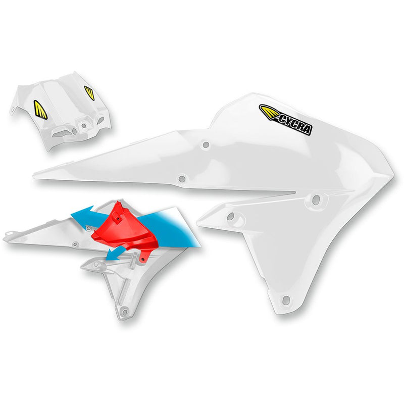 Cycra PowerFlow Shrouds - with Air Box Cover - White 1CYC-1778-42