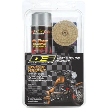 DEI Exhaust Wrap Kit - Tan Wrap w/ Aluminum HT Silicone* Coating 901331