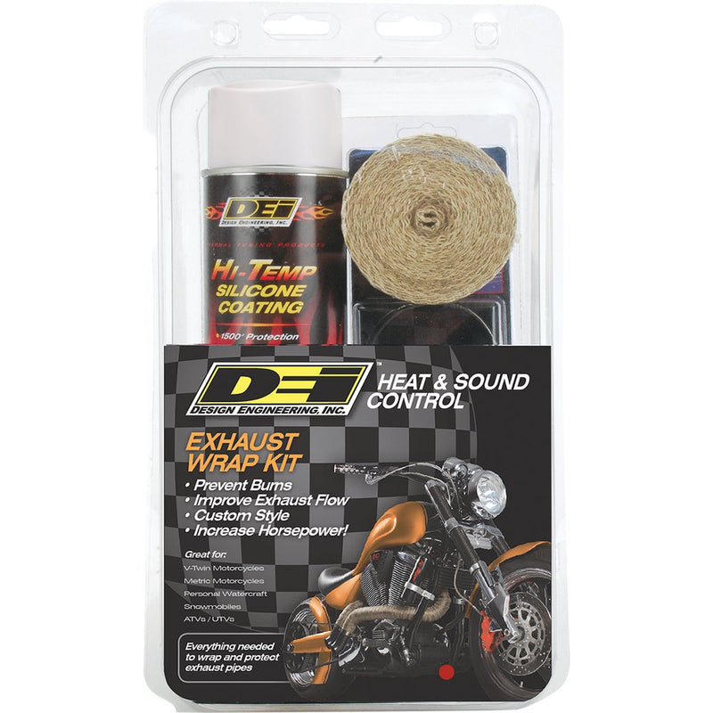 Dei Exhaust Wrap Kit - Tan Wrap w/ White HT Silicone* Coating 901332
