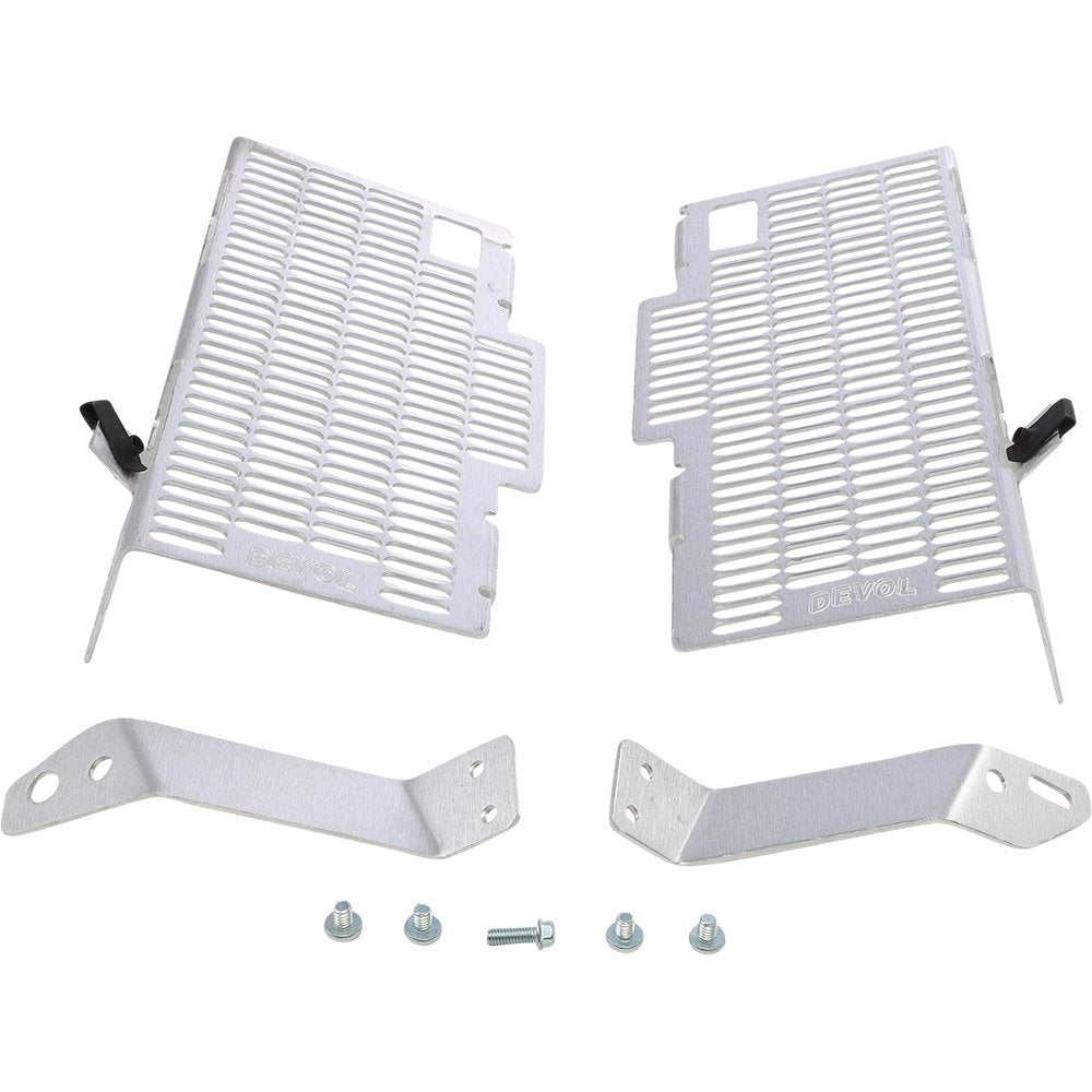 DEVOL Radiator Guards - Brushed Aluminum - Honda 0101-1302