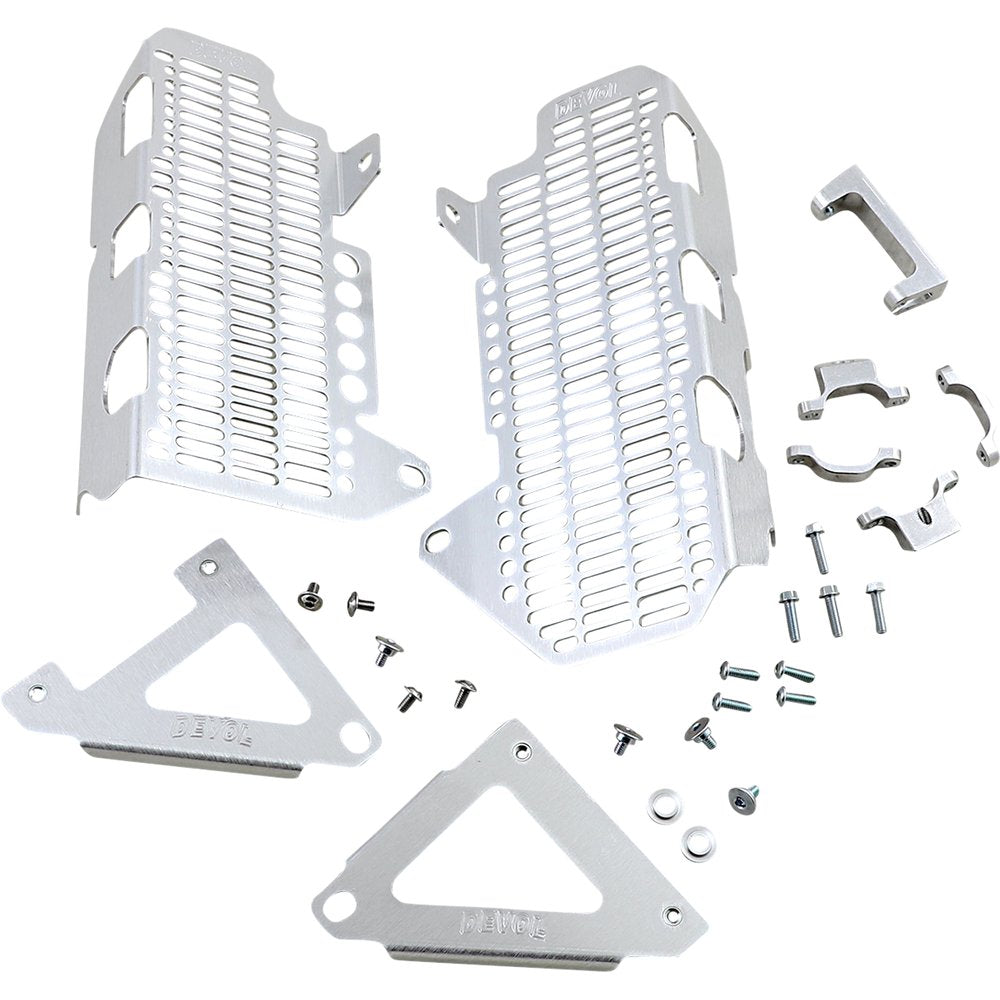 DEVOL Radiator Guards - Brushed Aluminum - Honda 0101-1212