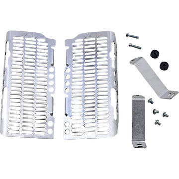 DEVOL Radiator Guards - Brushed Aluminum - Honda 0101-1201