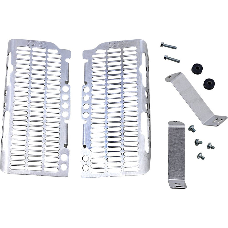 DEVOL Radiator Guards - Brushed Aluminum - Honda 0101-1201