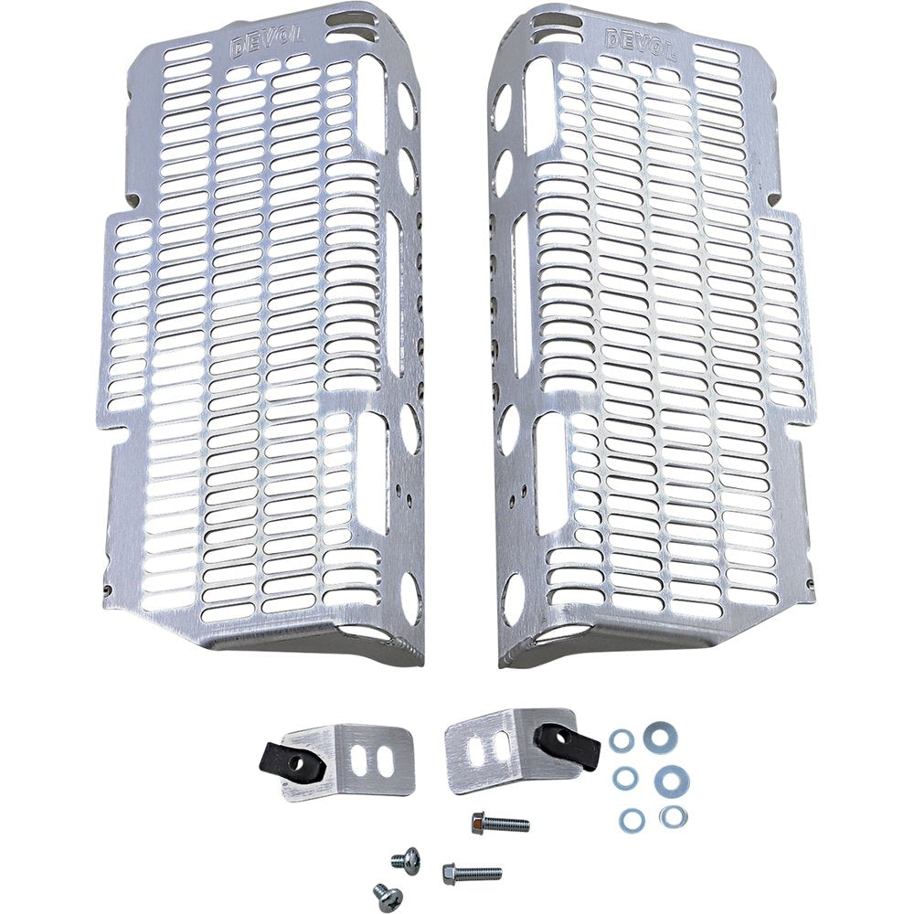 DEVOL Radiator Guards - Brushed Aluminum - Yamaha 0101-5505