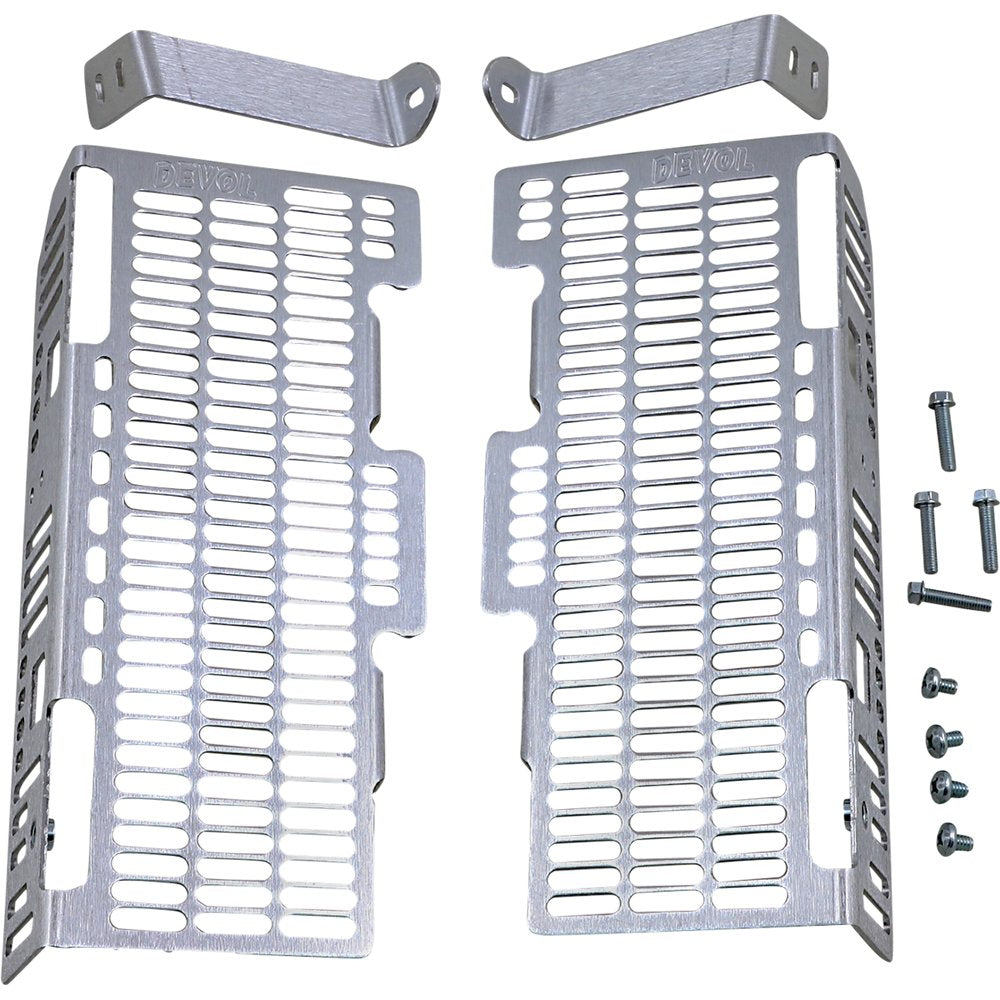 DEVOL Radiator Guards - Brushed Aluminum - Suzuki 0101-4505