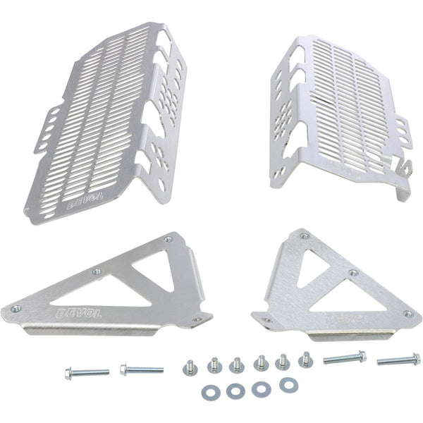 DEVOL Radiator Guards - Brushed Aluminum - Kawasaki 0101-2511