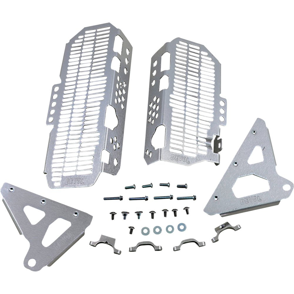 DEVOL Radiator Guards - Brushed Aluminum - Kawasaki 0101-2512
