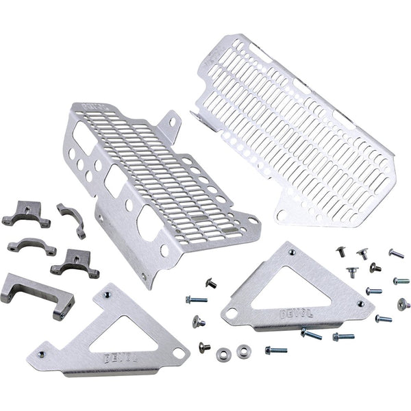 DEVOL Radiator Guards - Brushed Aluminum - Honda 0101-1211