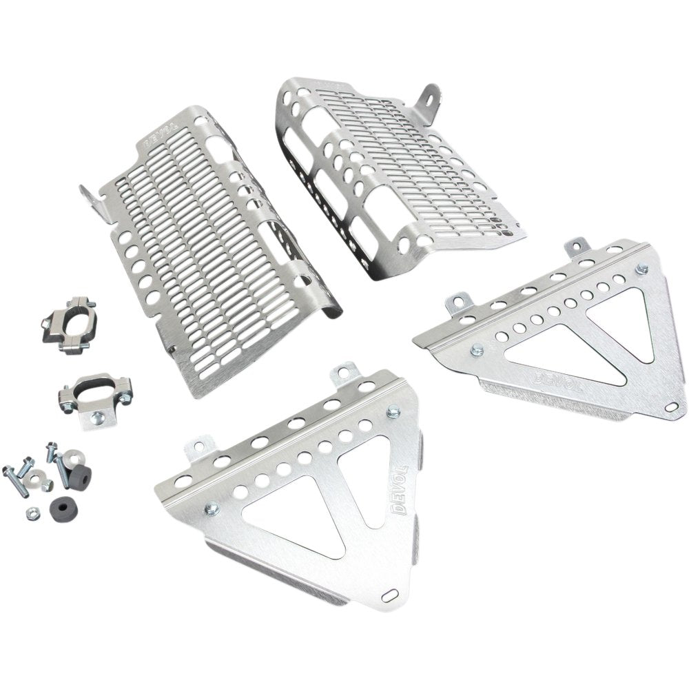 DEVOL Radiator Guards - Brushed Aluminum - Honda 0101-1210