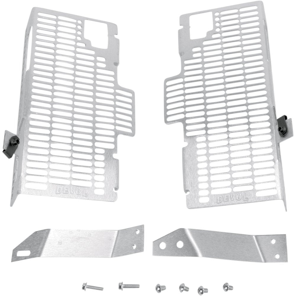 DEVOL Radiator Guards - Brushed Aluminum - Honda 0101-1205