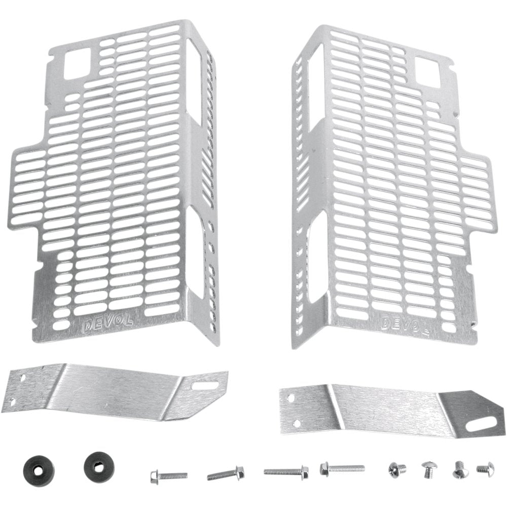 DEVOL Radiator Guards - Brushed Aluminum - Honda 0101-1202