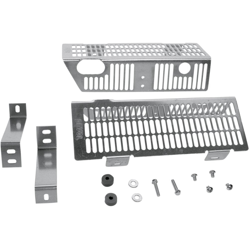 DEVOL Radiator Guards - Brushed Aluminum - Yamaha 0101-5402