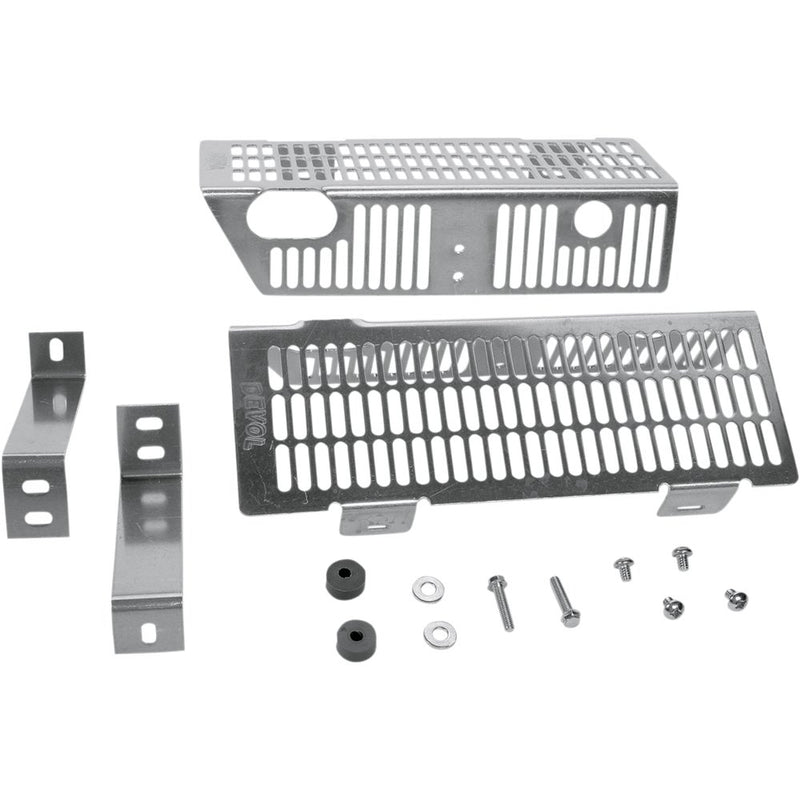 DEVOL Radiator Guards - Brushed Aluminum - Yamaha 0101-5402