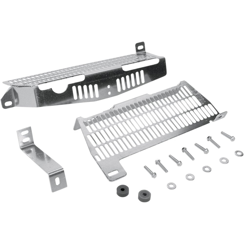 DEVOL Radiator Guards - Brushed Aluminum - Kawasaki 0101-2101