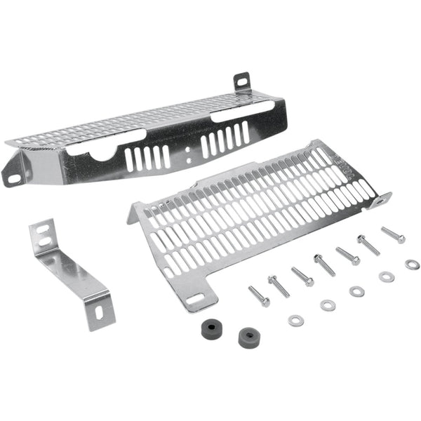 DEVOL Radiator Guards - Brushed Aluminum - Kawasaki 0101-2101