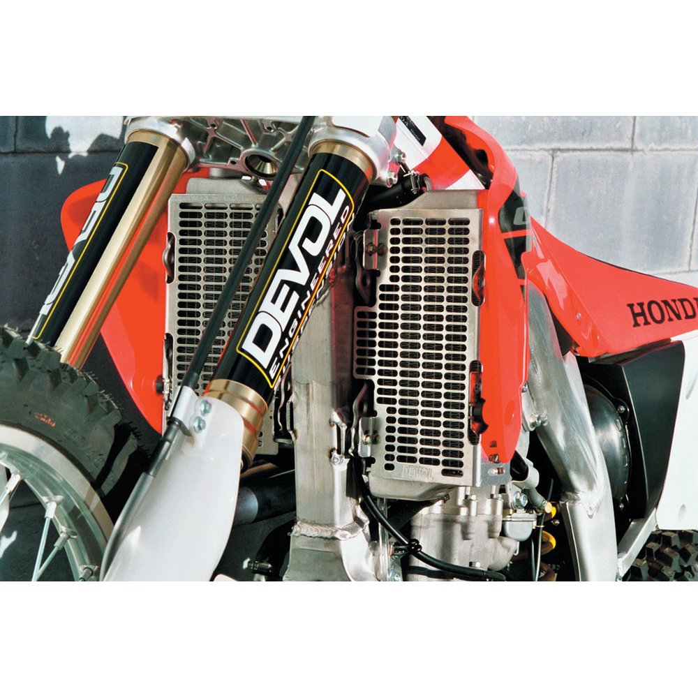 DEVOL Radiator Guards - Brushed Aluminum - Honda 0101-1102