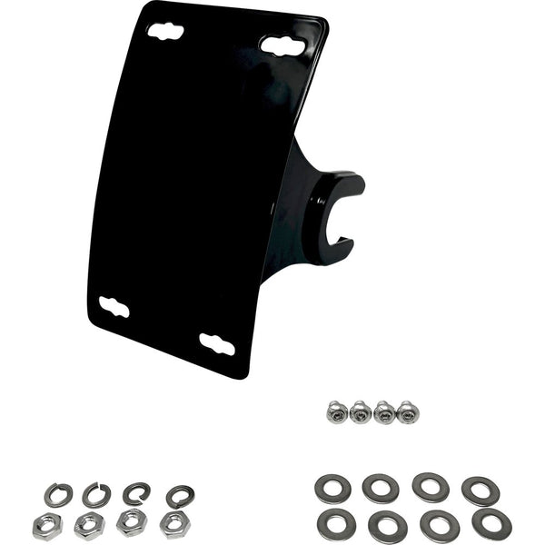 DK CUSTOM PRODUCTS License Plate Bracket - Axle-Mount - Black DK-M8LP-AX-CRV