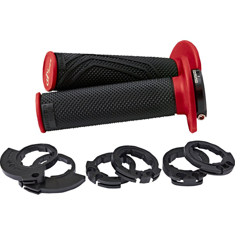 DOMINO D200 Lock-On Grips - Black/Red D20046C4042H8-0