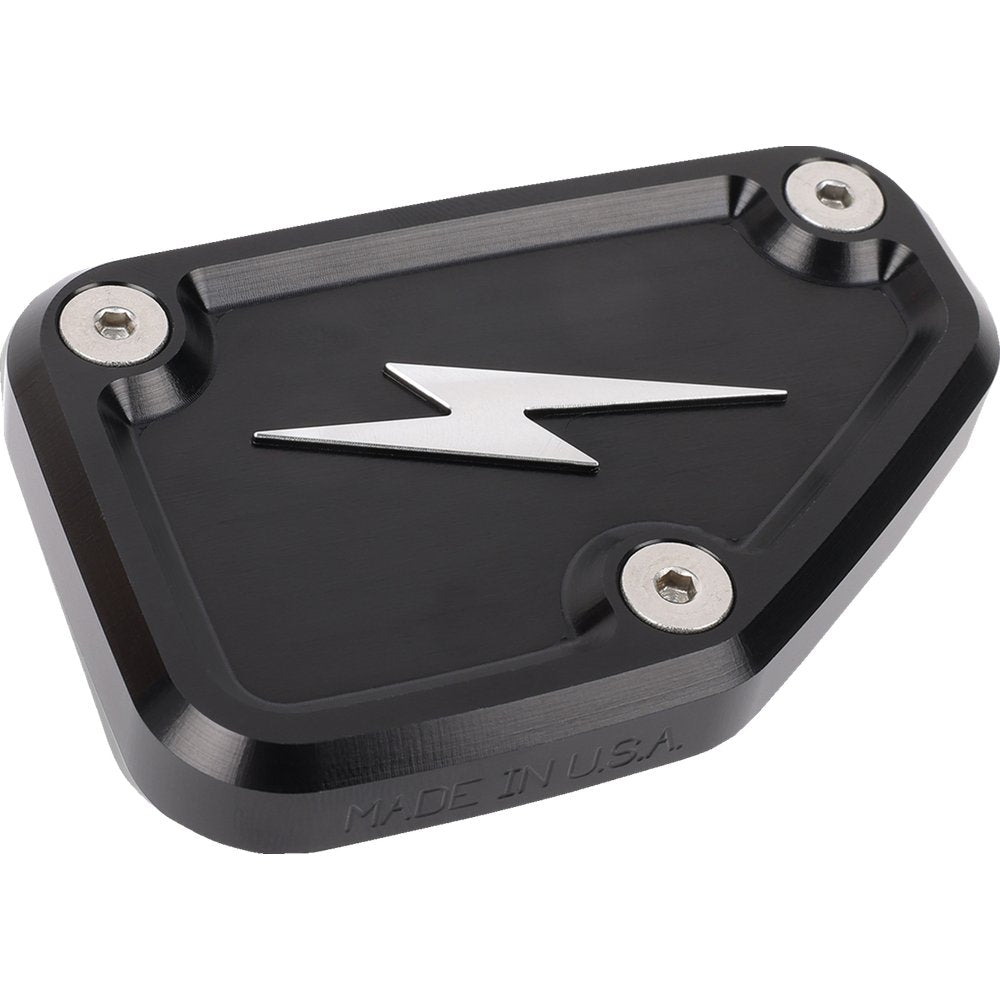 THRASHIN SUPPLY CO. Master Cylinder Cover - Brake - Front - Black/Twice-Cut TSC-3178-4