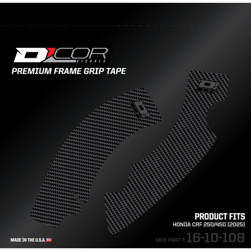 D'COR VISUALS Frame Grip Tape - Gray - Honda - CRF 250/450 R 16-10-108