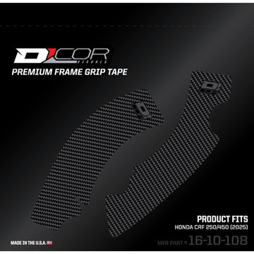 D'COR VISUALS Frame Grip Tape - Gray - Honda - CRF 250/450 R 16-10-108