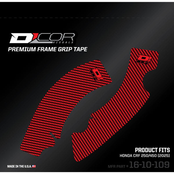D'Cor Visuals Frame Grip Tape - Red - Honda - CRF 250/450 R 16-10-109
