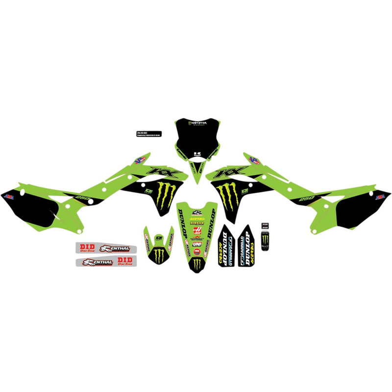 D'Cor Visuals Graphic Kit - Monster Energy - Kawasaki - KX 250 F '17'-'20 20-20-641