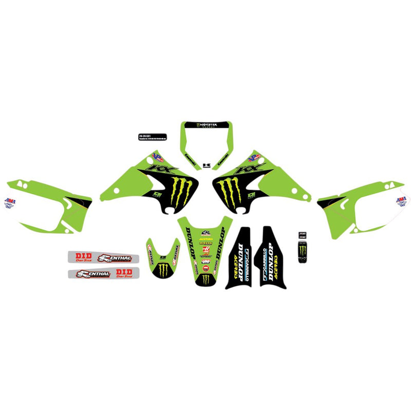 D'Cor Visuals Graphic Kit - '21 Monster Energy - KX 125/250 20-20-501