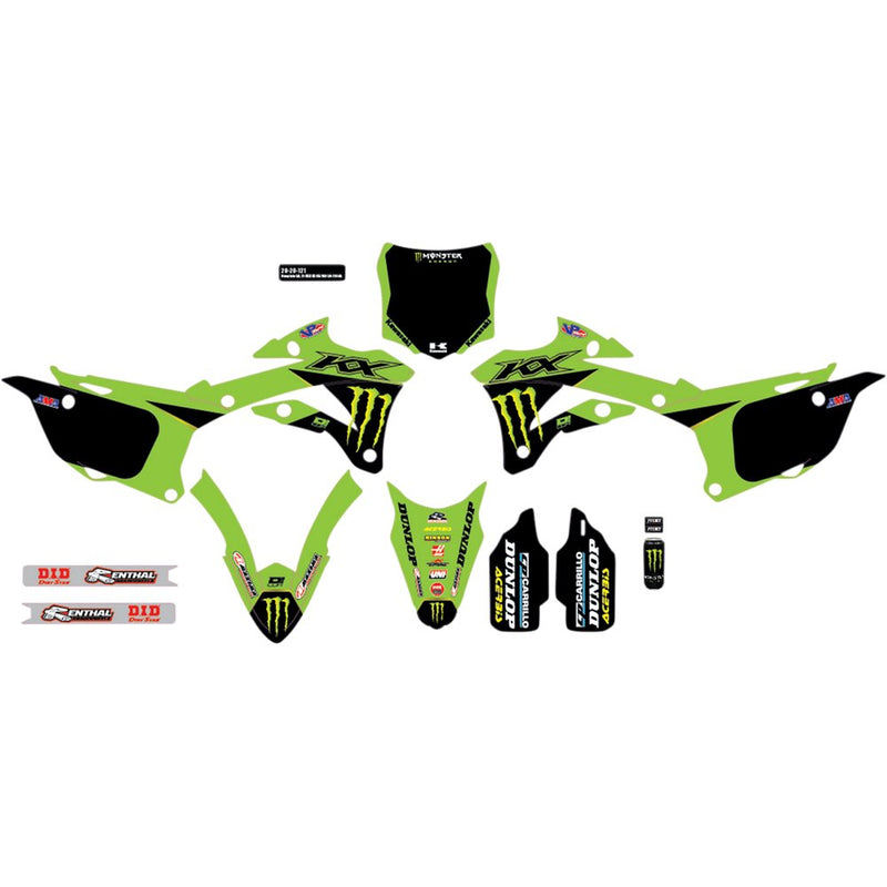 D'Cor Visuals Graphic Kit - '21 Monster Energy - KX 85/100 20-20-121