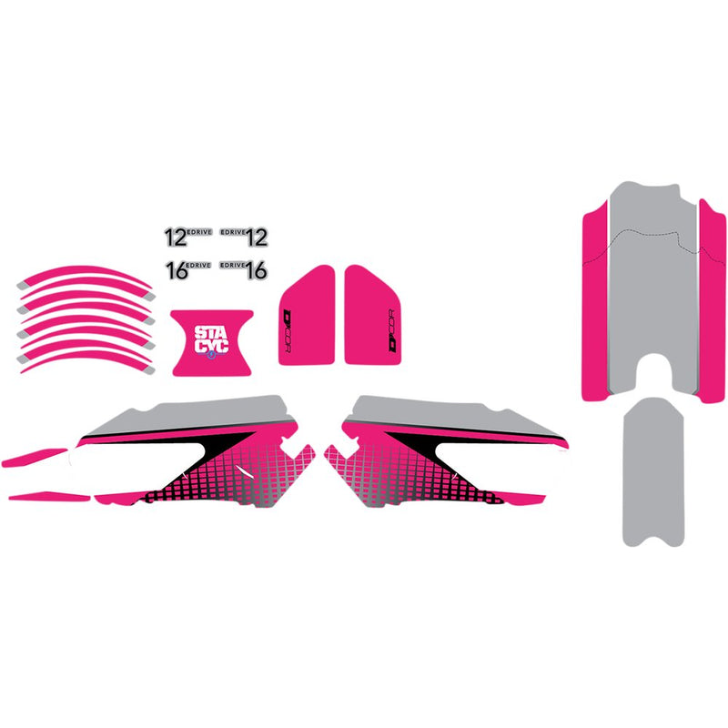 D'Cor Visuals STACYC* Stability Cycle Graphic Kit - 12" & 16" - Pink 10-80-203