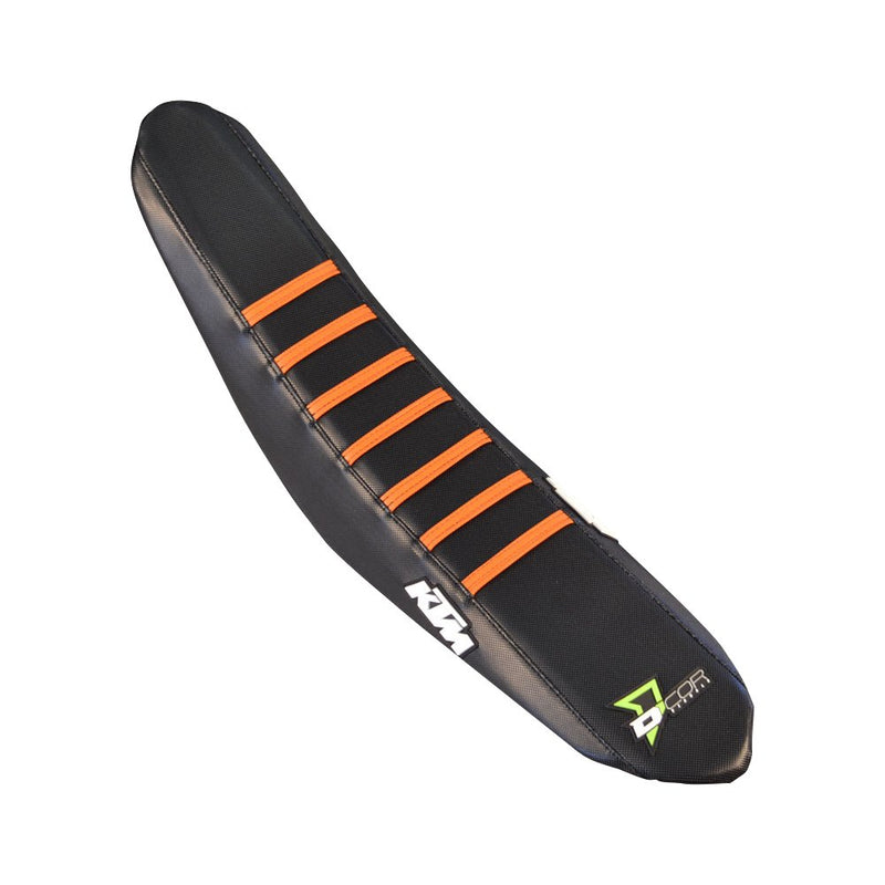 D'Cor Visuals Seat Cover - Black/Orange - SXF '23-'25 30-30-310