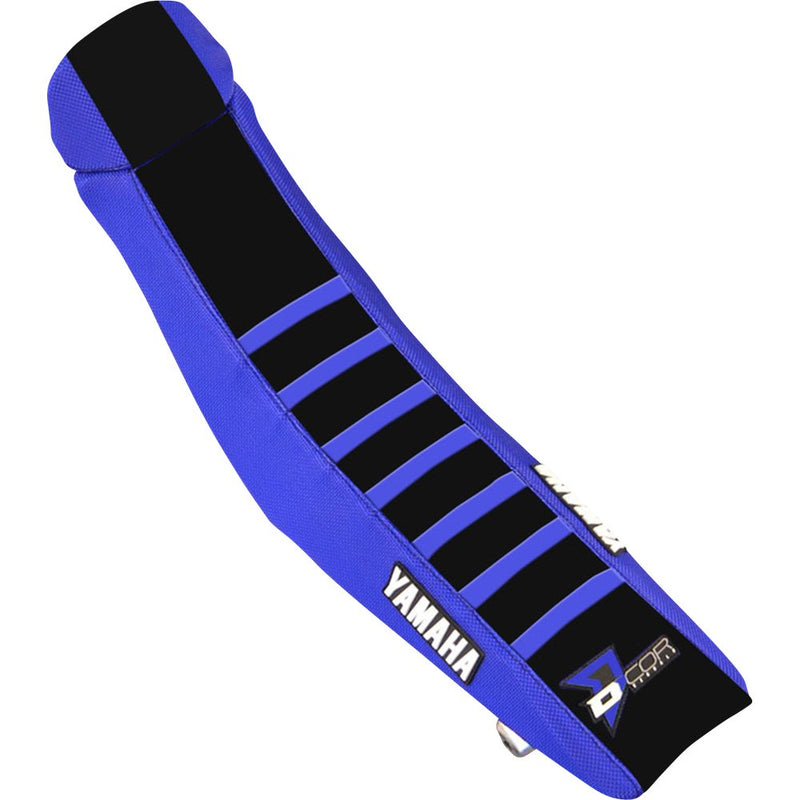 D'Cor Visuals Seat Cover - Blue/Black w/ Blue Ribs - YZ '22-'25 30-50-143