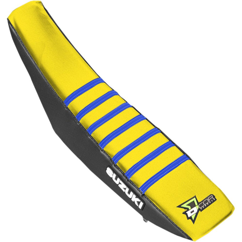 D'Cor Visuals Seat Cover - Black/Yellow/Blue - RMZ250/450 '04-'18 30-40-454