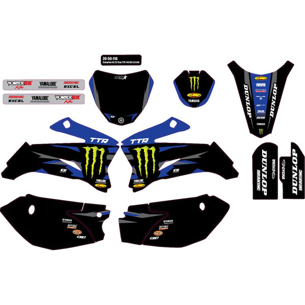D'Cor Visuals Graphic Kit - '23.5/'24 Monster Energy Star - TTR 110 20-50-114