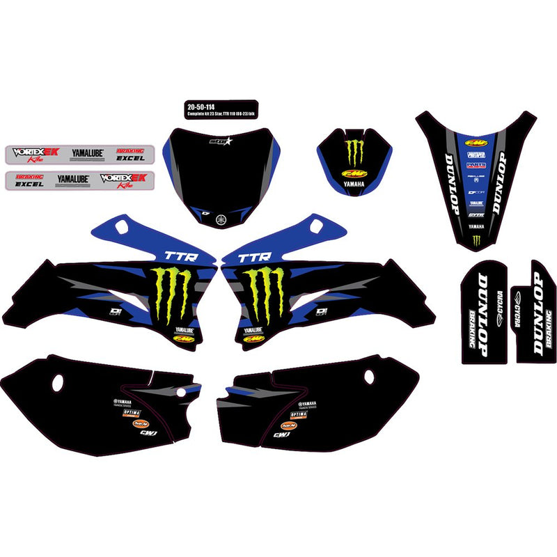 D'Cor Visuals Graphic Kit - '23.5/'24 Monster Energy Star - TTR 110 20-50-114