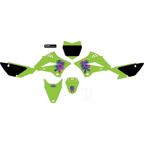 D'Cor Visuals Graphic Kit - KX Retro - Kawasaki - KLX 110 20-20-360
