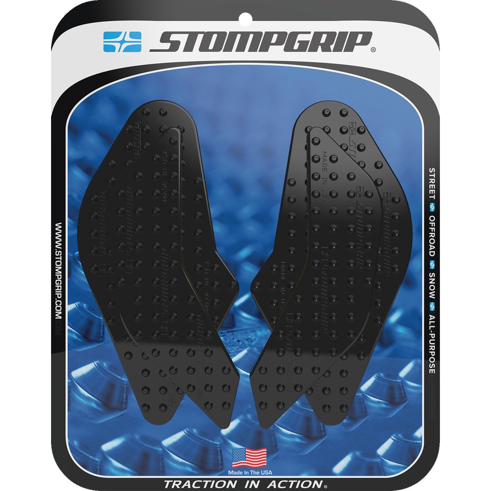 STOMPGRIP Traction Pad Tank Grips - Volcano - Black - GSX-8R/S 55-10-0210B