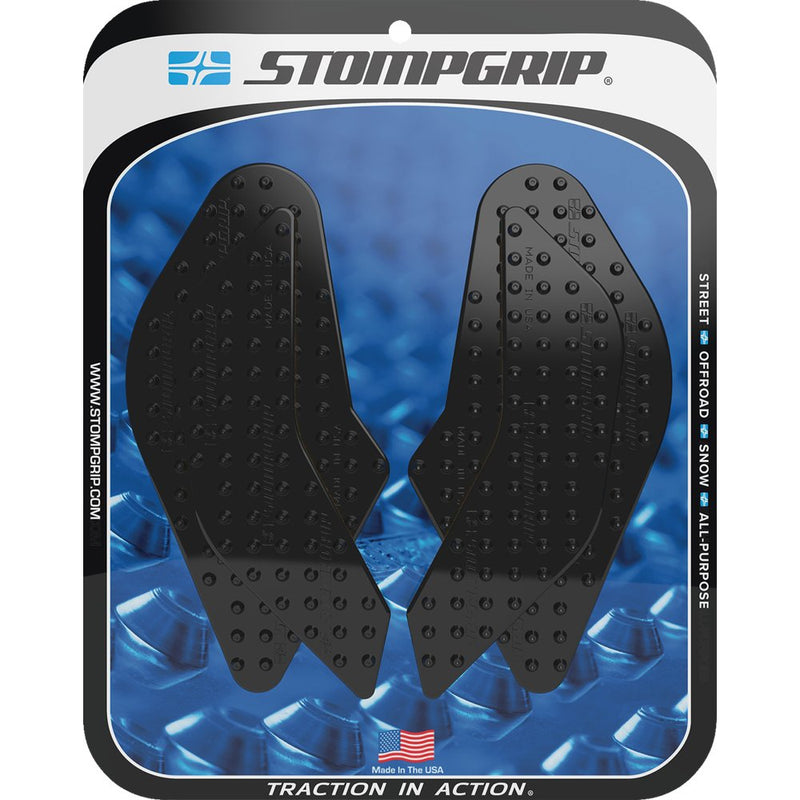 STOMPGRIP Traction Pad Tank Grips - Volcano - Black - GSX-8R/S 55-10-0210B