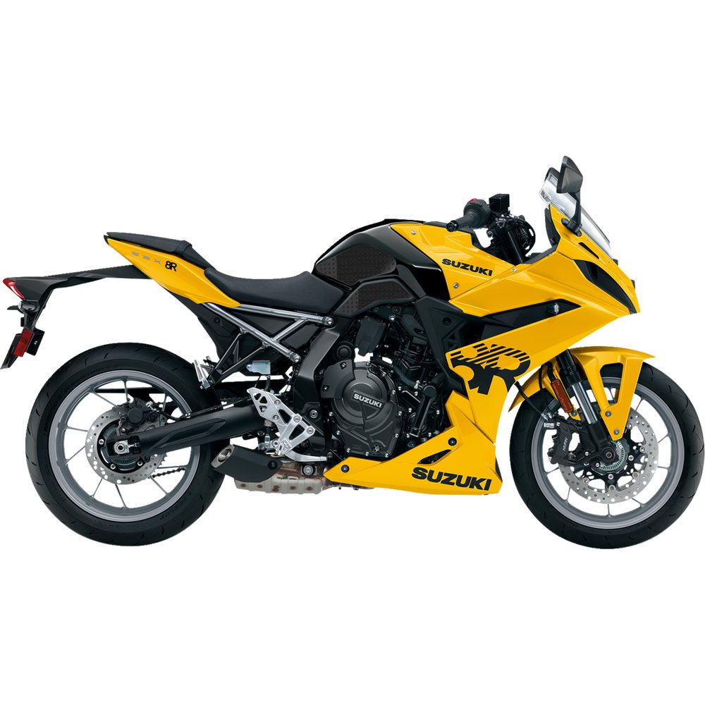 STOMPGRIP Traction Pad Tank Grips - Volcano - Black - GSX-8R/S 55-10-0210B