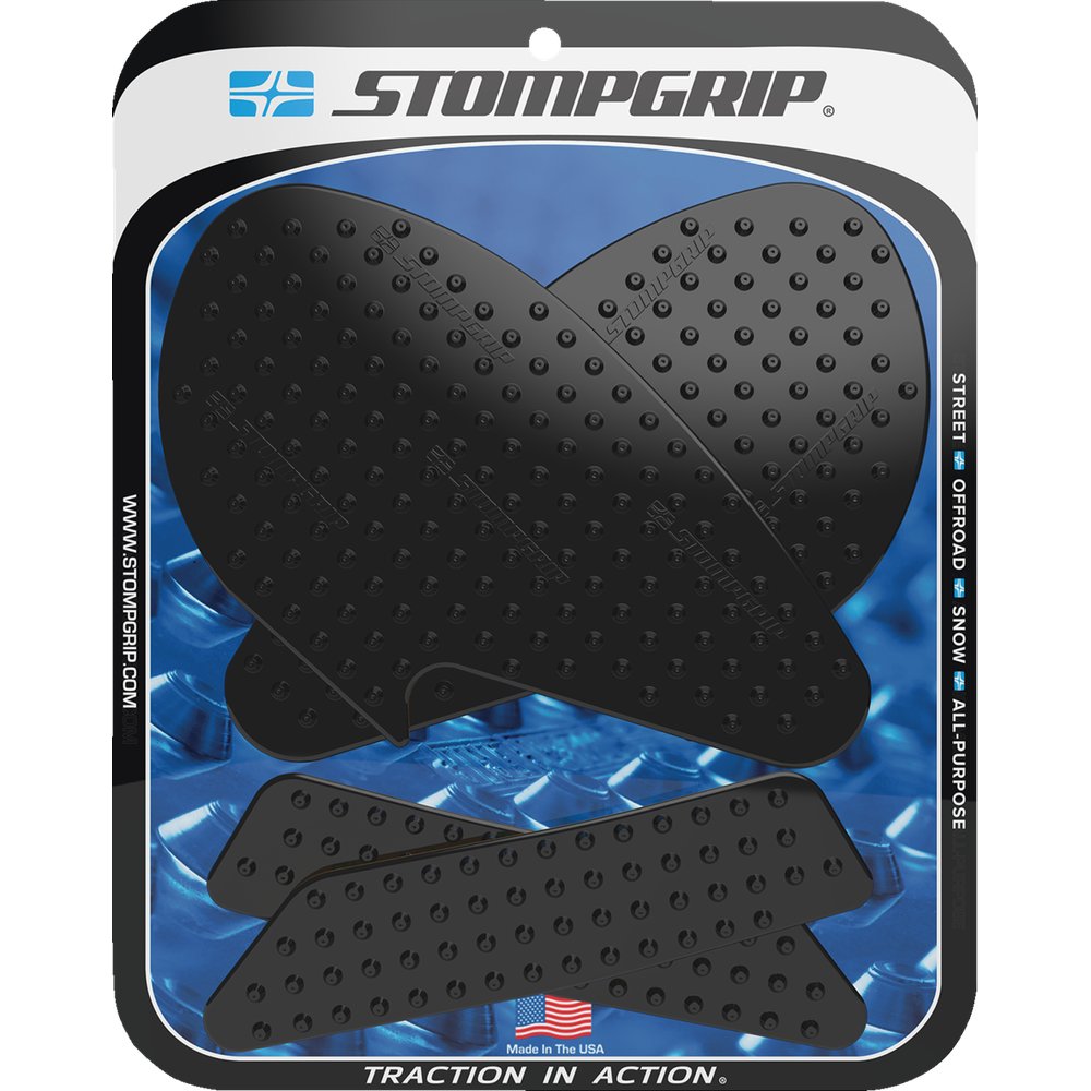 STOMPGRIP Traction Pad Tank Grips - Volcano - Black - YZF-R3 55-10-0163B