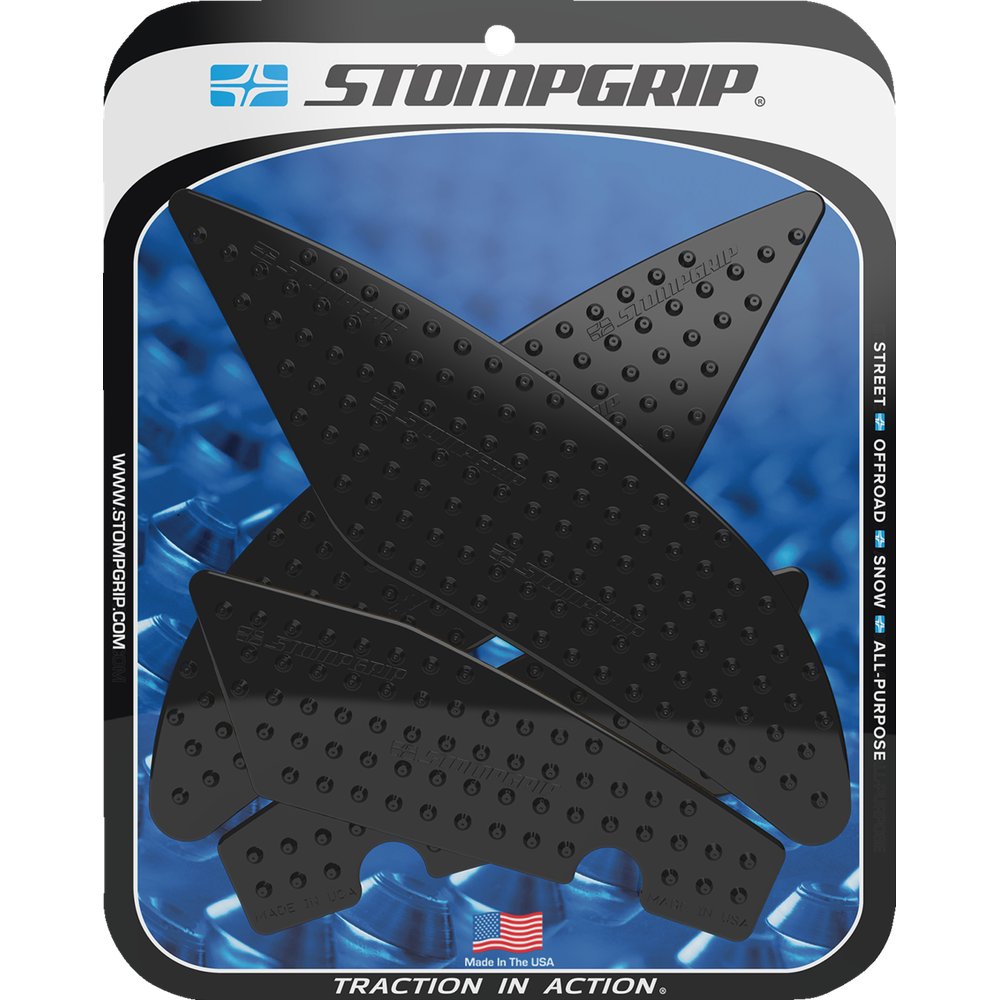 STOMPGRIP Traction Pad Tank Grips - Volcano - Black - YZF-R6 55-10-0145B