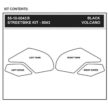 STOMPGRIP Traction Pad Tank Grips - Volcano - Black - Ninja EX 300 | Z 250/300 55-10-0043B