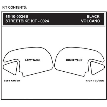 STOMPGRIP Traction Pad Tank Grips - Volcano - Black - CBR600RR 55-10-0024B